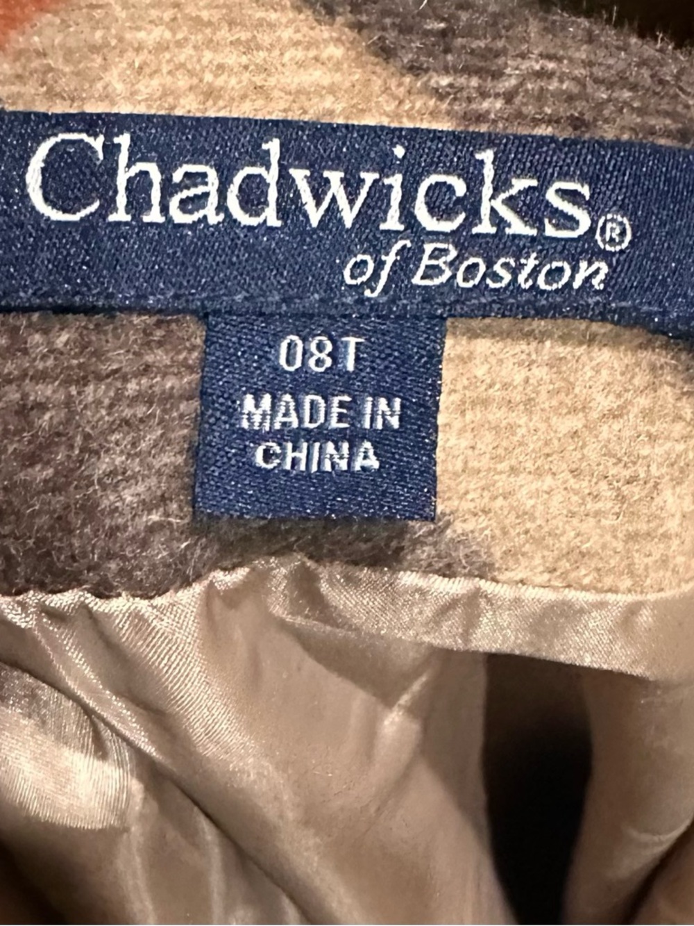 Vintage Chadwicks of Boston Cream Plaid Maxi Skirt with Orange/Brown size 8 T - Picture 5 of 6